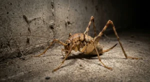 camel cricket cave cricket spider cricket basement identification close up image of camel cricket cave cricket spider cricket on a basement floor