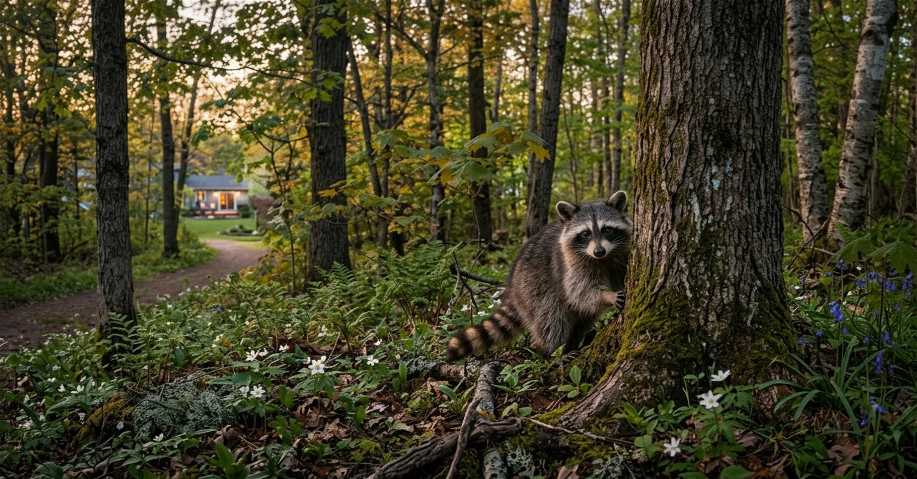 raccoon latrine common locations infographic.jpg Raccoon behind a tree stump: a possible raccoon latrine