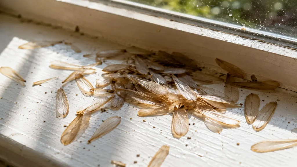 termite wings on windowsill Discarded Wings Near Doors and Windows